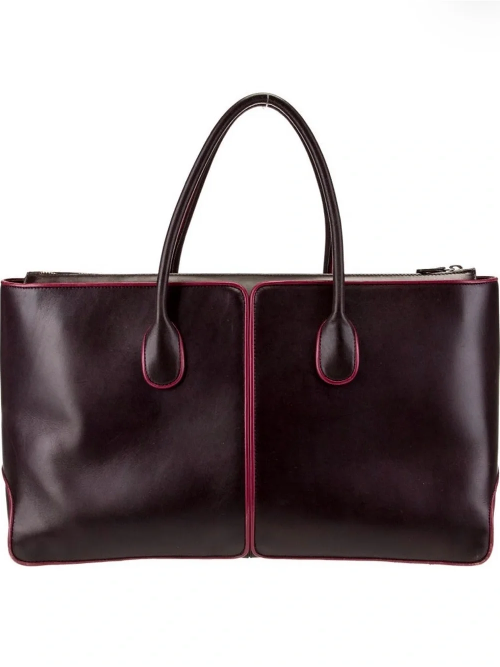 Tod’s Purple Leather Zip Top tote
